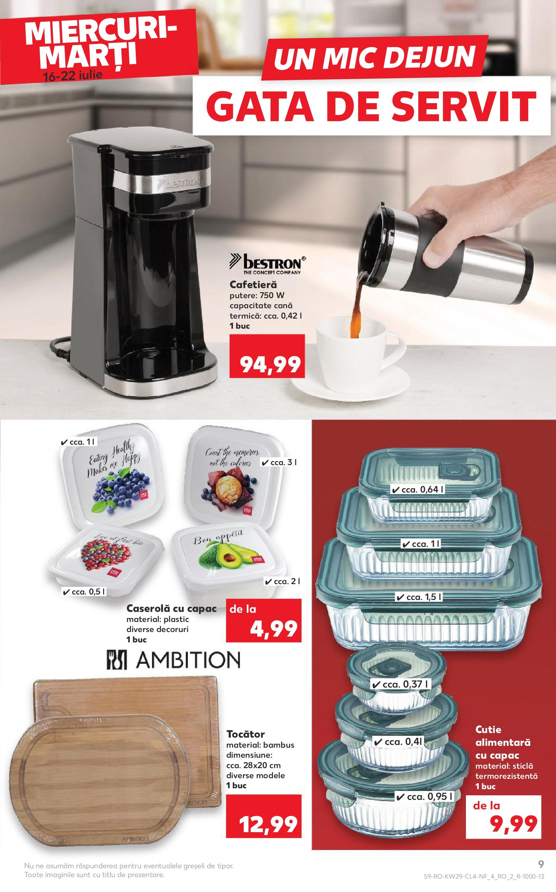 Kaufland - Catalog Kaufland până în data de 22.07.2025 15.07.2025 - Revista si Oferta | Pagină: 9 | Produse: Cafetieră, Cutie, Tocător