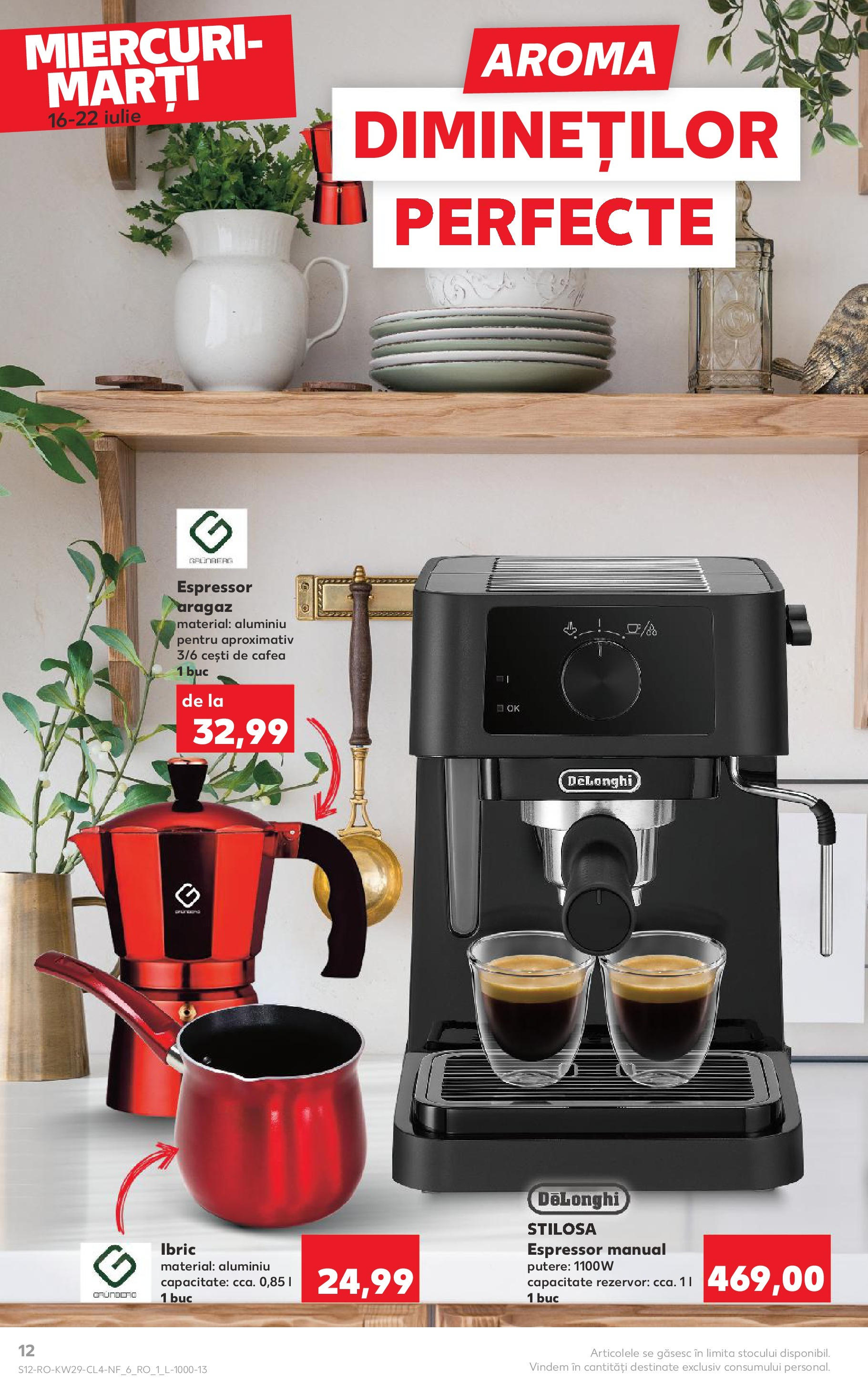 Kaufland - Catalog Kaufland până în data de 22.07.2025 15.07.2025 - Revista si Oferta | Pagină: 12 | Produse: Espressor, Aragaz, Cafea