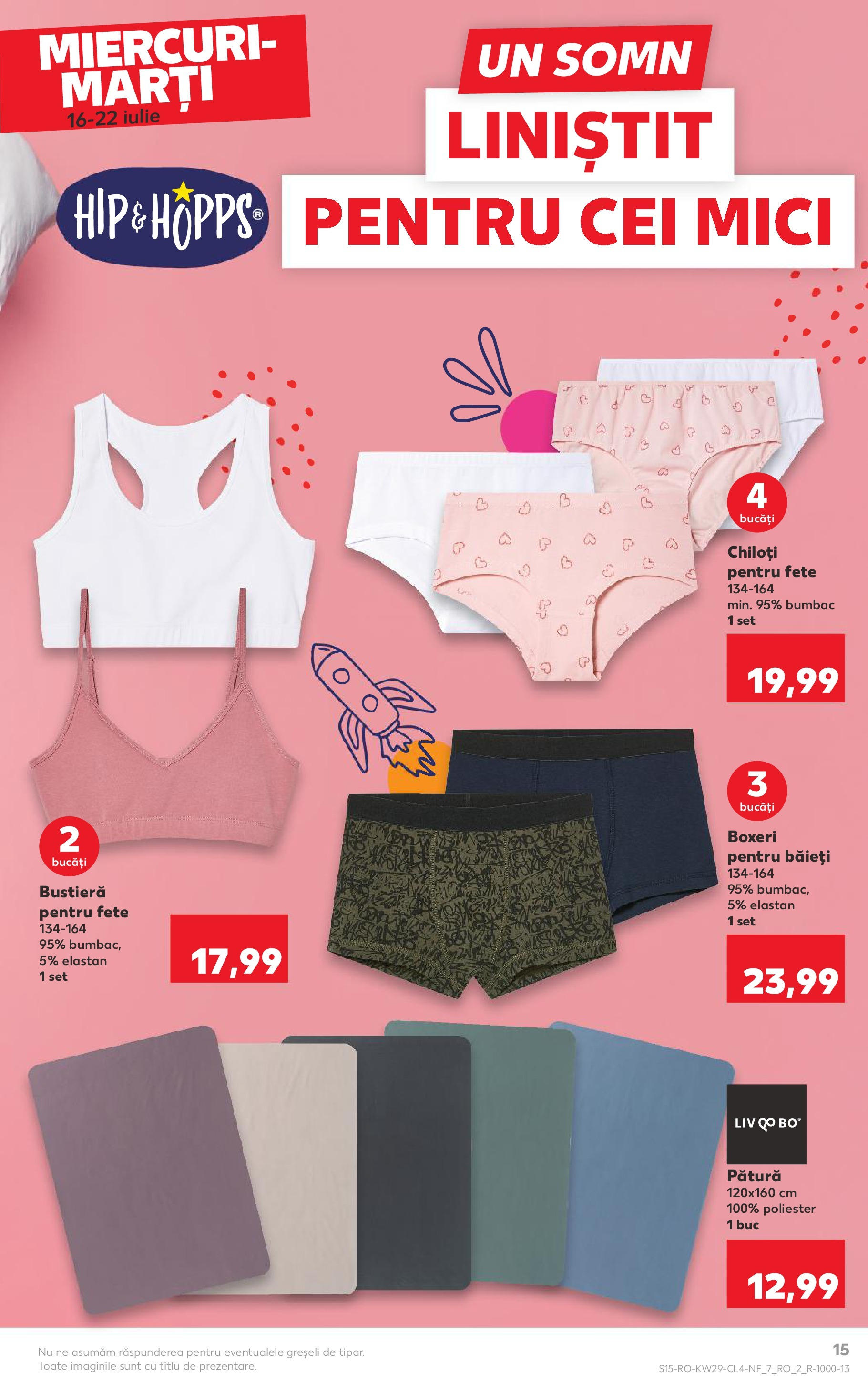 Kaufland - Catalog Kaufland până în data de 22.07.2025 15.07.2025 - Revista si Oferta | Pagină: 15 | Produse: Bustieră, Pătură, Mici, Boxeri