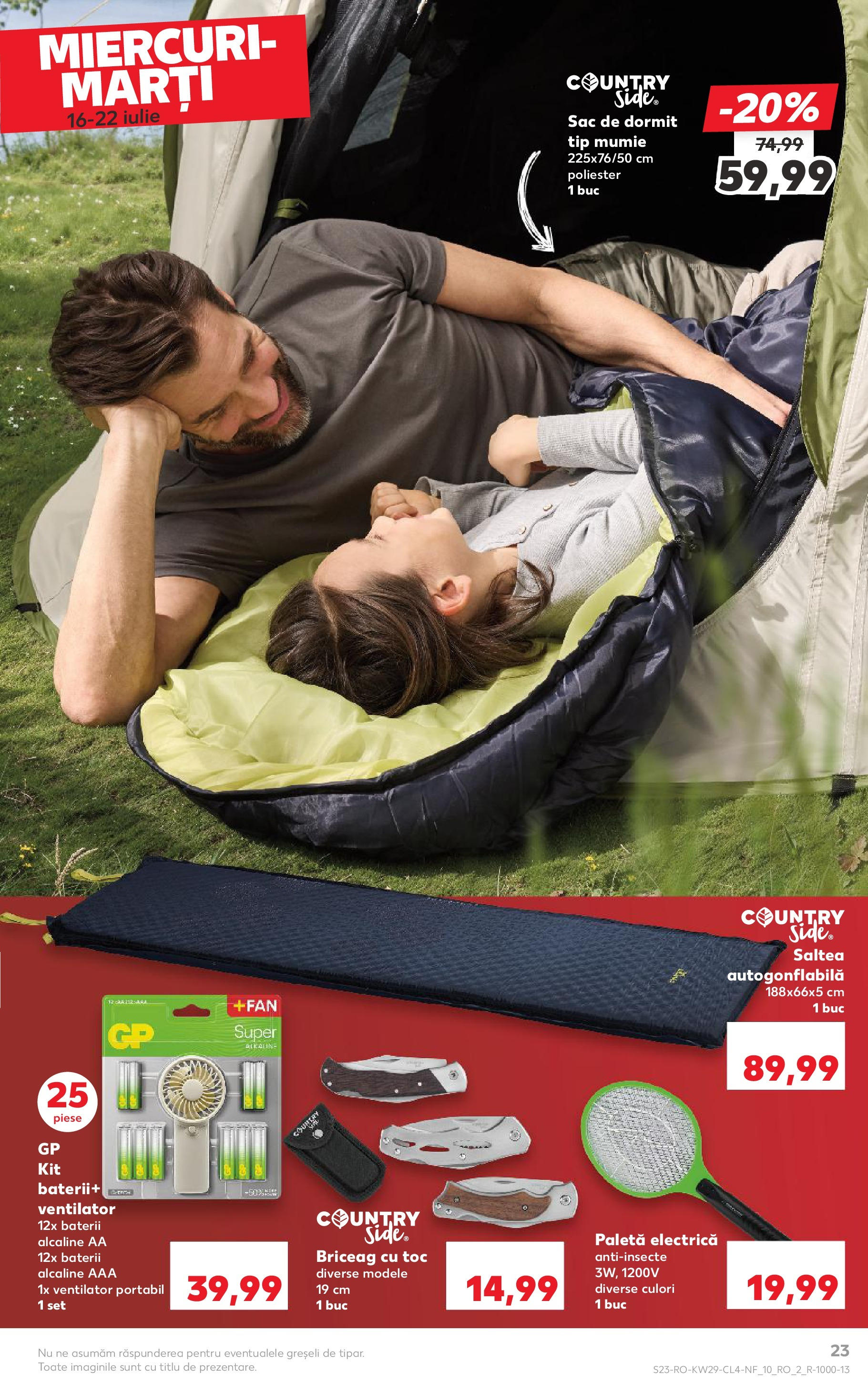 Kaufland - Catalog Kaufland până în data de 22.07.2025 15.07.2025 - Revista si Oferta | Pagină: 23 | Produse: Ventilator, Saltea, Baterii