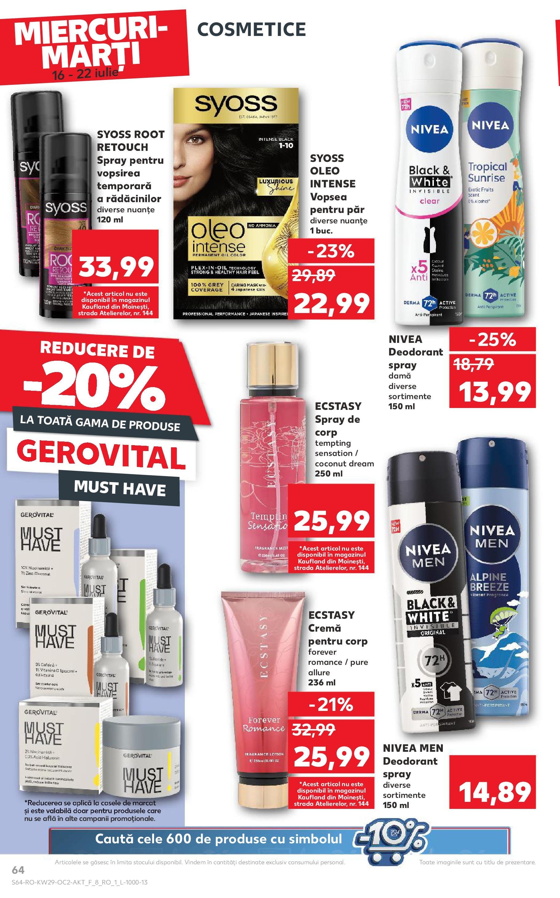 Catalog Kaufland - Sibiu 16.07.2025 || Revista si Oferte | Pagină: 64 | Produse: Body, Cremă, Deodorant, Antiperspirant Catalog Kaufland - Sibiu 16.07.2025 - Revista si Oferta | Pagină: 64 | Produse: Body, Cremă, Deodorant, Antiperspirant