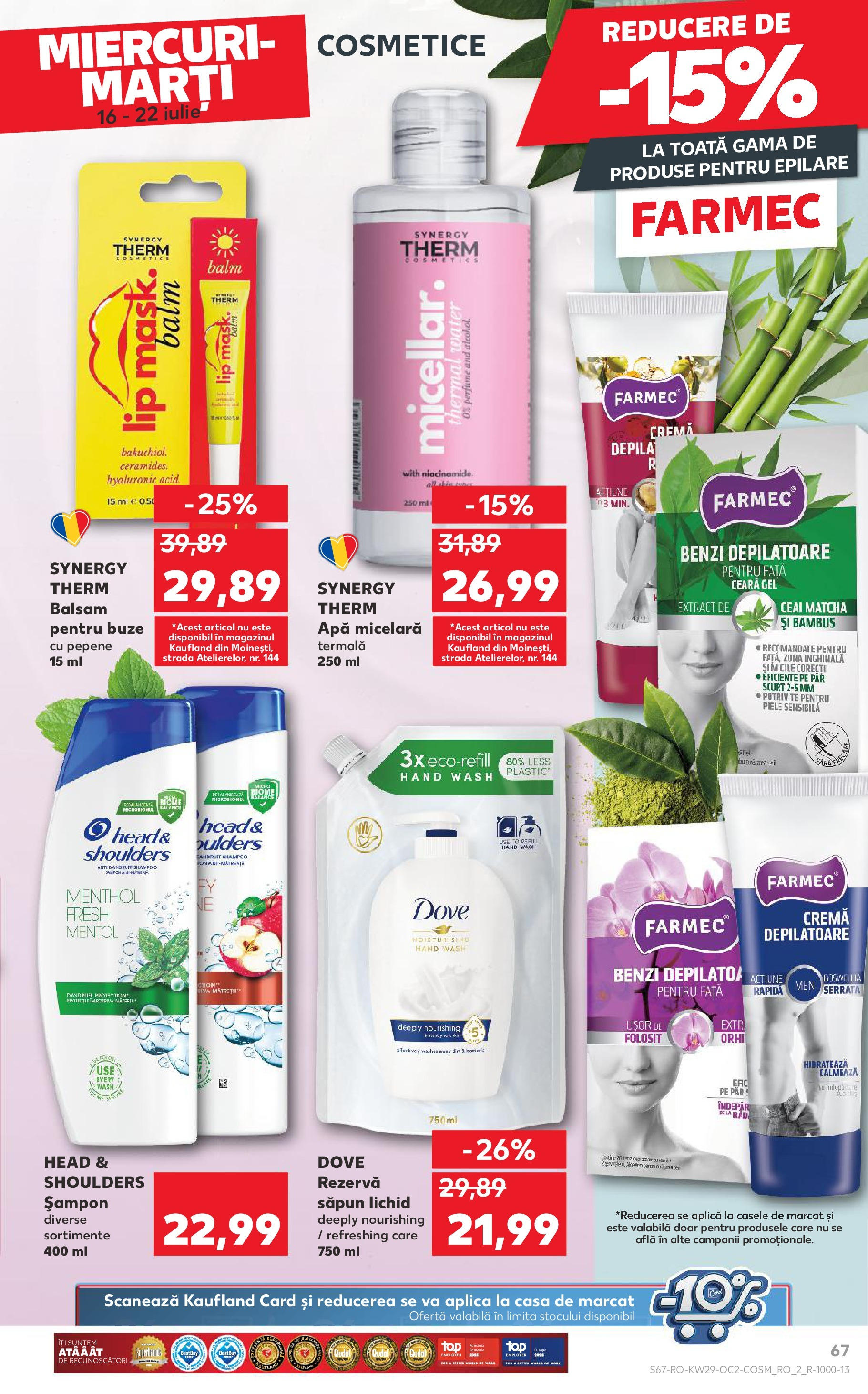 Catalog Kaufland - Sibiu 16.07.2025 || Revista si Oferte | Pagină: 67 | Produse: Cremă, Ceai, Rezervă săpun, Benzi depilatoare Catalog Kaufland - Sibiu 16.07.2025 - Revista si Oferta | Pagină: 67 | Produse: Cremă, Ceai, Rezervă săpun, Benzi depilatoare
