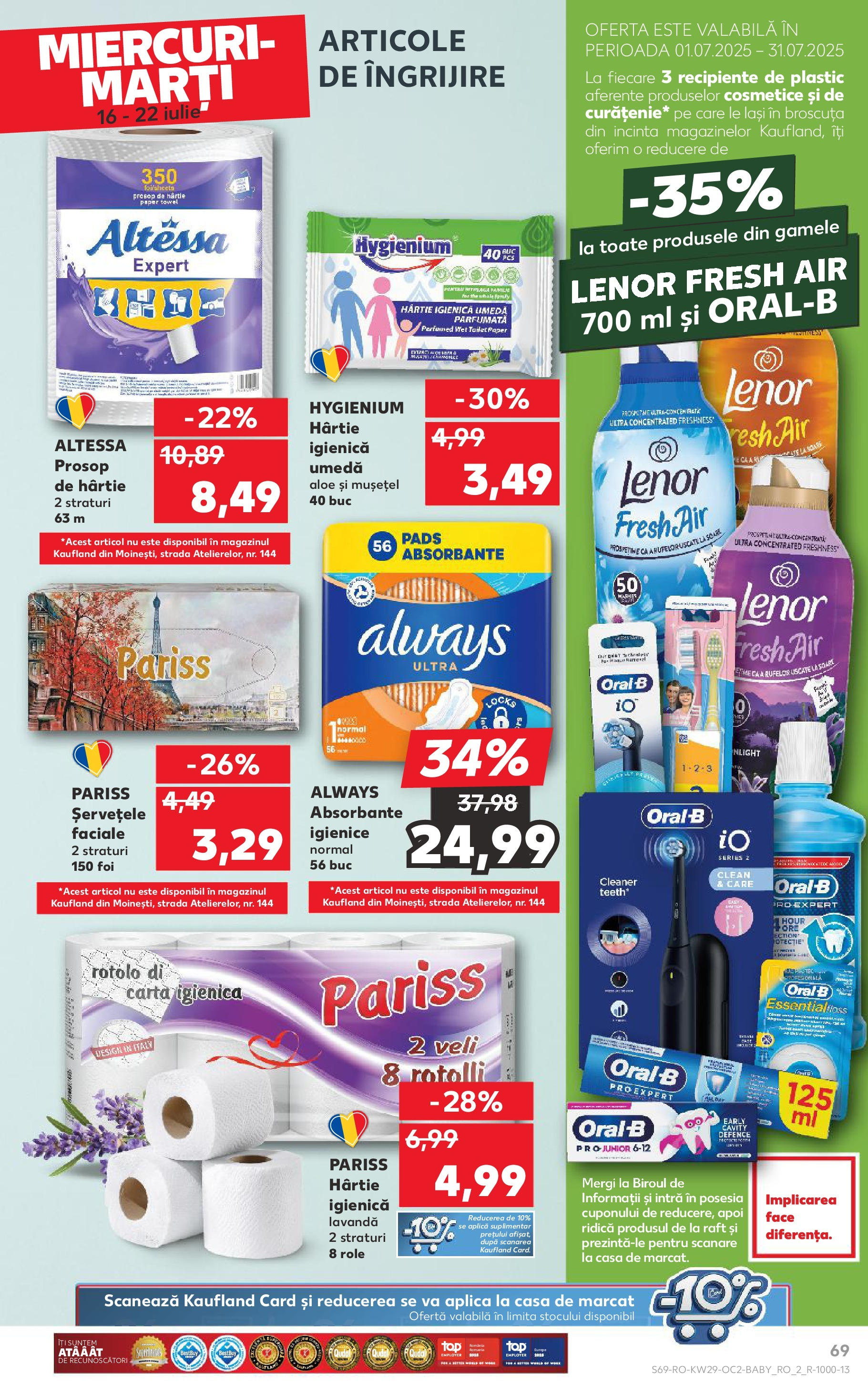 Catalog Kaufland - Sibiu 16.07.2025 || Revista si Oferte | Pagină: 69 | Produse: Pomelo, Raft, Role, Recipiente Catalog Kaufland - Sibiu 16.07.2025 - Revista si Oferta | Pagină: 69 | Produse: Pomelo, Raft, Role, Recipiente