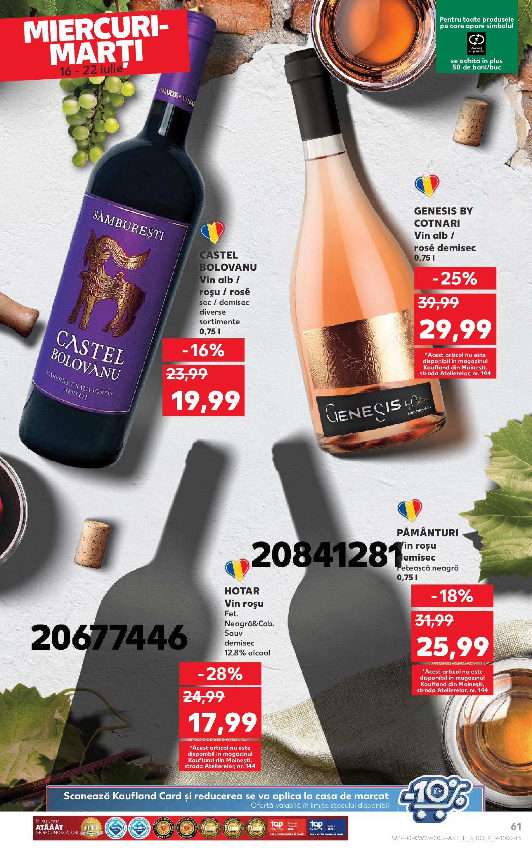 Catalog Kaufland - Iaşi 16.07.2025 || Revista si Oferte | Pagină: 61 | Produse: Vin Catalog Kaufland - Iaşi 16.07.2025 - Revista si Oferta | Pagină: 61 | Produse: Vin