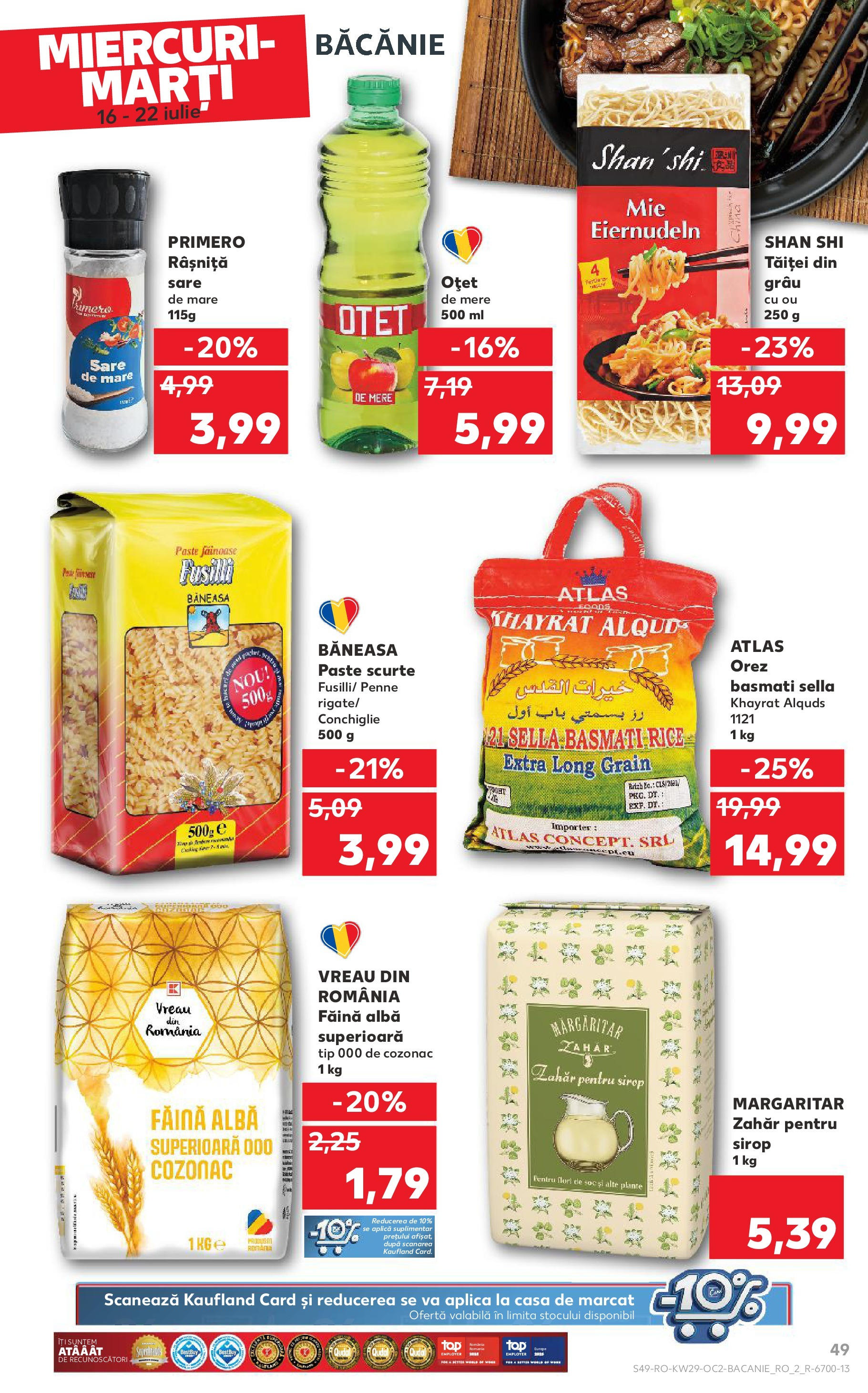 Catalog Kaufland - Râmnicu Vâlcea 16.07.2025 || Revista si Oferte | Pagină: 49 | Produse: Oțet, Mere, Paste, Zahăr Catalog Kaufland - Râmnicu Vâlcea 16.07.2025 - Revista si Oferta | Pagină: 49 | Produse: Oțet, Mere, Paste, Zahăr