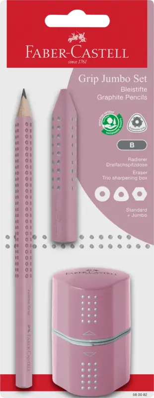 Faber-Castell Bleistift Grip Jumbo Set Rosa 3tlg