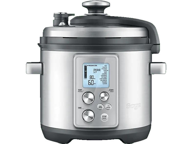 Sage Multifunktionskocher The Fast Slow Pro in Edelstahl SPR700BSS4EEU1 Multikocher Silber (Rührschüsselkapazität: 6 l, 1100 Watt)