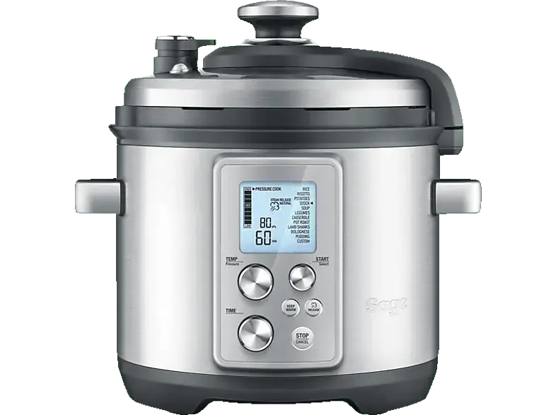 Sage Multifunktionskocher The Fast Slow Pro in Edelstahl SPR700BSS4EEU1 Multikocher Silber (Rührschüsselkapazität: 6 l, 1100 Watt)