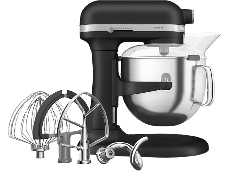 Kitchen Aid 5KSM70SHXEBK Artisan Küchenmaschine Gusseisen Schwarz (Rührschüsselkapazität: 6,6 l, 375 Watt)