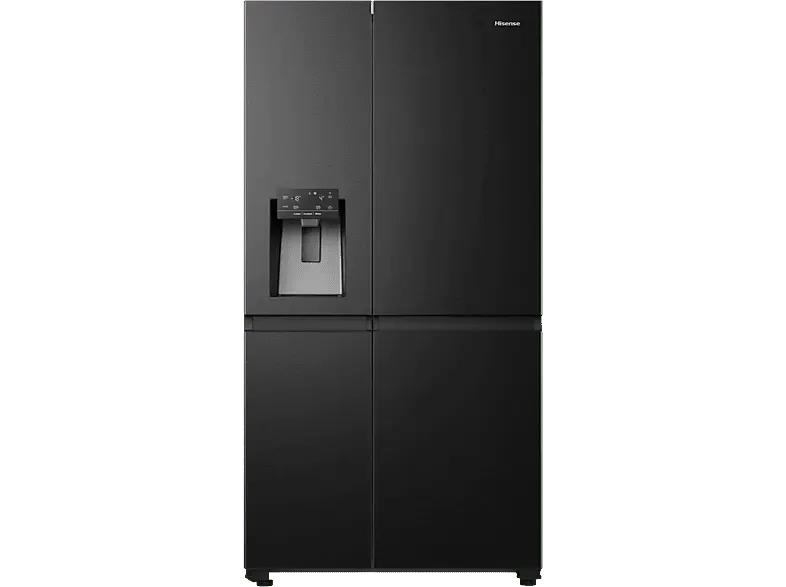 Hisense RS818N4IFE Side by Side, Kühl- und Gefrierkombination (632 l, E, 1790 mm hoch, No Frost (verminderte Eisbildung), Schwarz)