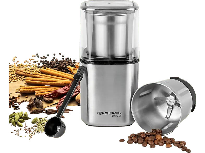 Rommelsbacher EGK 200 Kaffeemühle (Edelstahl, Watt, Schlagmahlwerk)