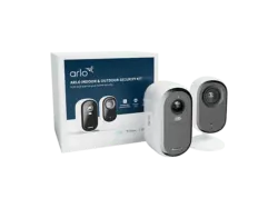 Arlo Home Security Set für den Innen- und Außenbereich, Outdoor Indoorkamera (2K-Auflösung, Echtzeitgespräche, Leistungsstarker Scheinwerfer, Nachtsichtfunktion)