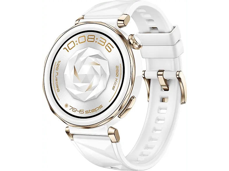 Huawei watch GT5 Pro 42mm, Weißes Fluorelastomer-Armband; Smart Watch