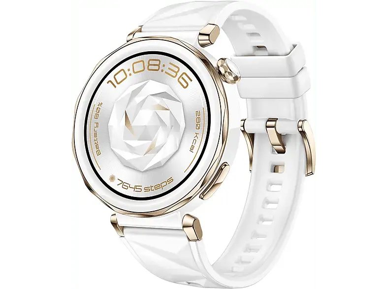 Huawei watch GT5 Pro 42mm, Weißes Fluorelastomer-Armband; Smart Watch