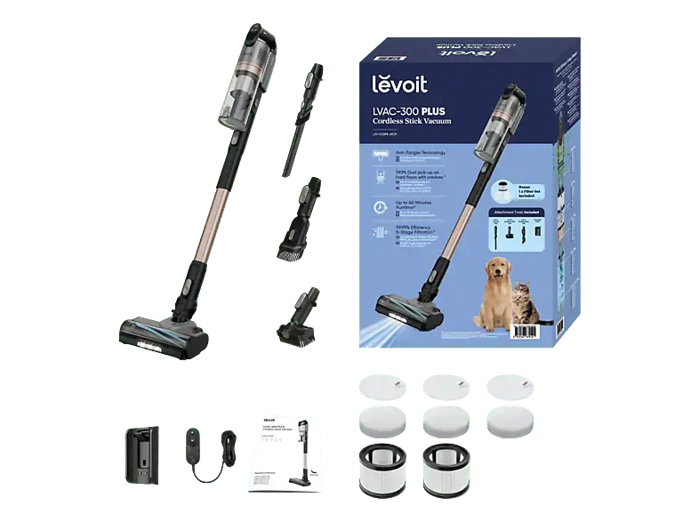 Levoit LSV-V202PE-AEUR Staubsauger (Akkulaufzeit: 60 Minuten, Schwarz)