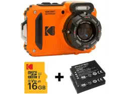 Kodak Pixpro WPZ2 Unterwasserkamera mit 2x Akku und 16 GB Speicherkarte, Orange; Kompaktkamera