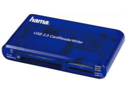 HAMA 55348 USB-2.0-Multi-Kartenleser "35in1", Blau
