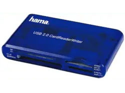 HAMA 55348 USB-2.0-Multi-Kartenleser "35in1", Blau
