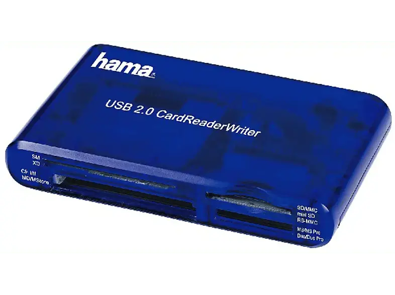 HAMA 55348 USB-2.0-Multi-Kartenleser "35in1", Blau