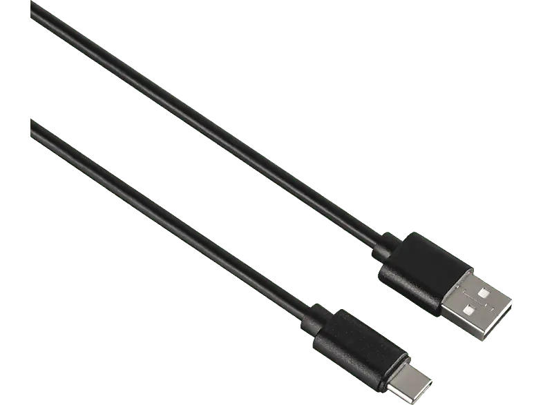HAMA USB-C-Stecker auf USB-A-Stecker Kabel, Schwarz; USB-C-Kabel