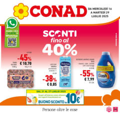 Anteprima dell'opuscolo Sconti fino al 40% dal negozio Conad valido da 15/07/2025