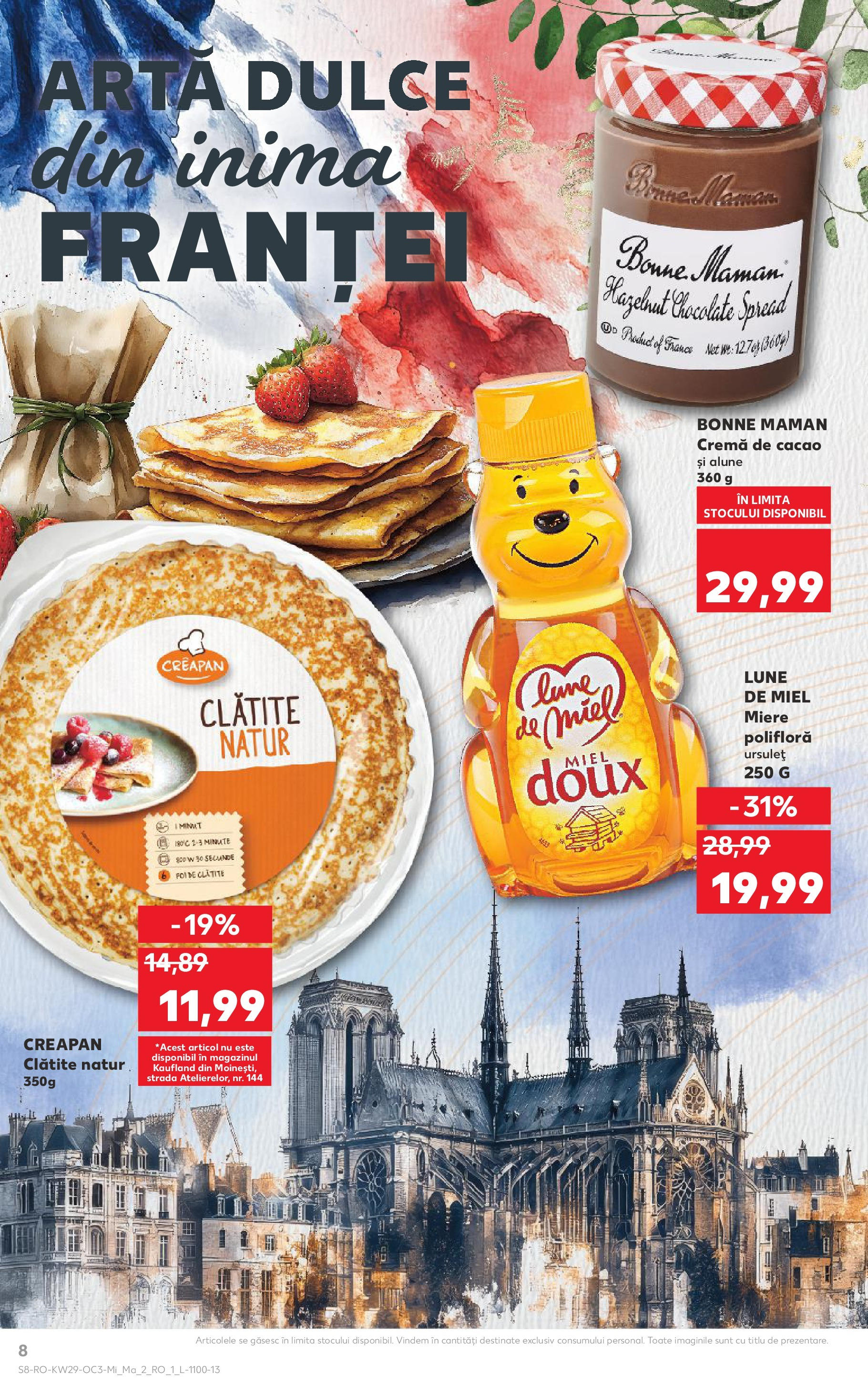 Catalog Kaufland - Râșnov Savoarea Franței 16.07.2025 - Revista si Oferta | Pagină: 8 | Produse: Miere polifloră, Clătite, Alune, Cremă
