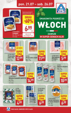 Pogląd gazetki "Tydzień Włoski" ze sklepu Aldi ważnej od 21.07.2025