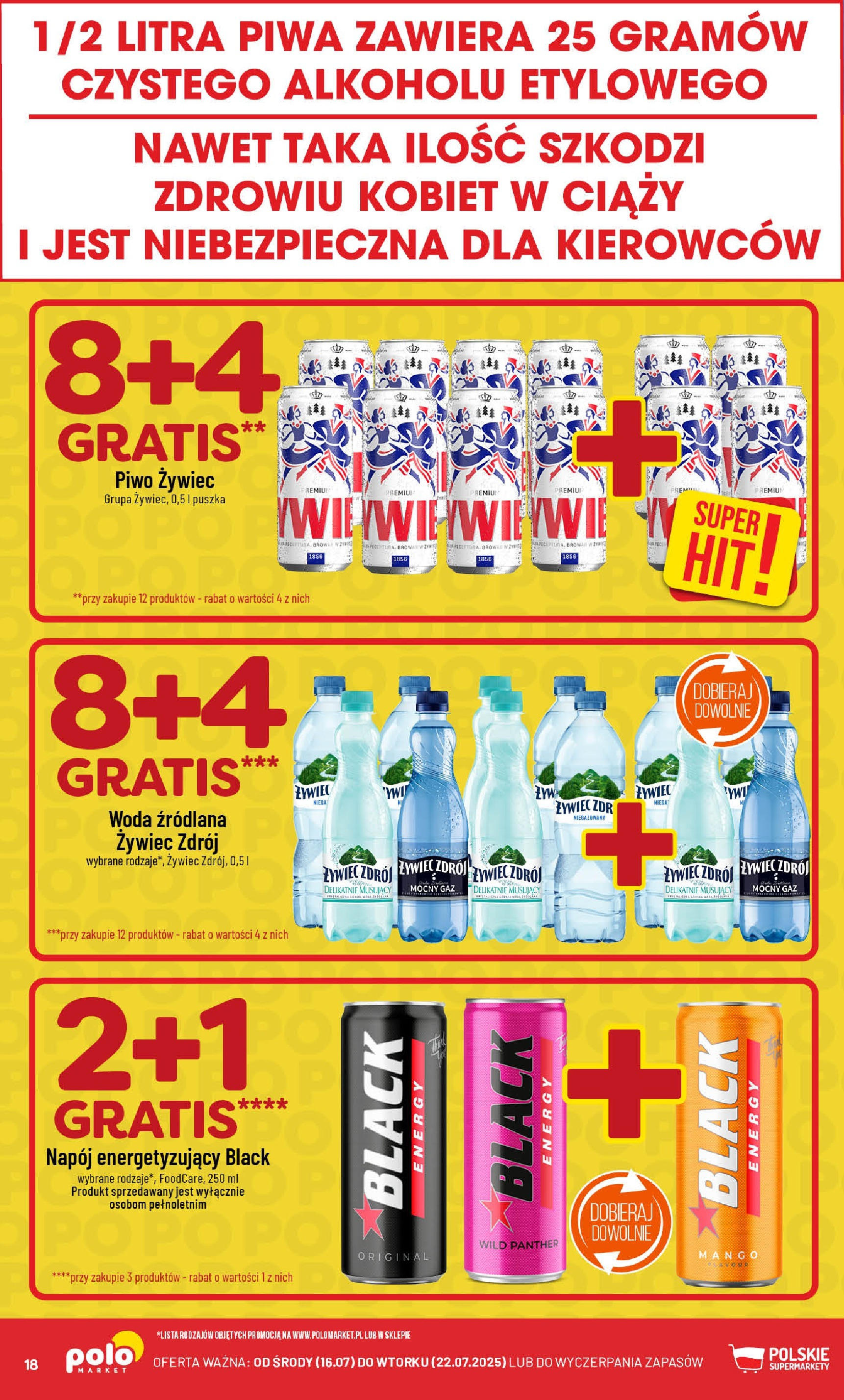 POLOmarket gazetka od jutra (16.07.2025) - Nowa PDF | Strona: 18 | Produkty: Mango, Woda źródlana, Piwo, Woda