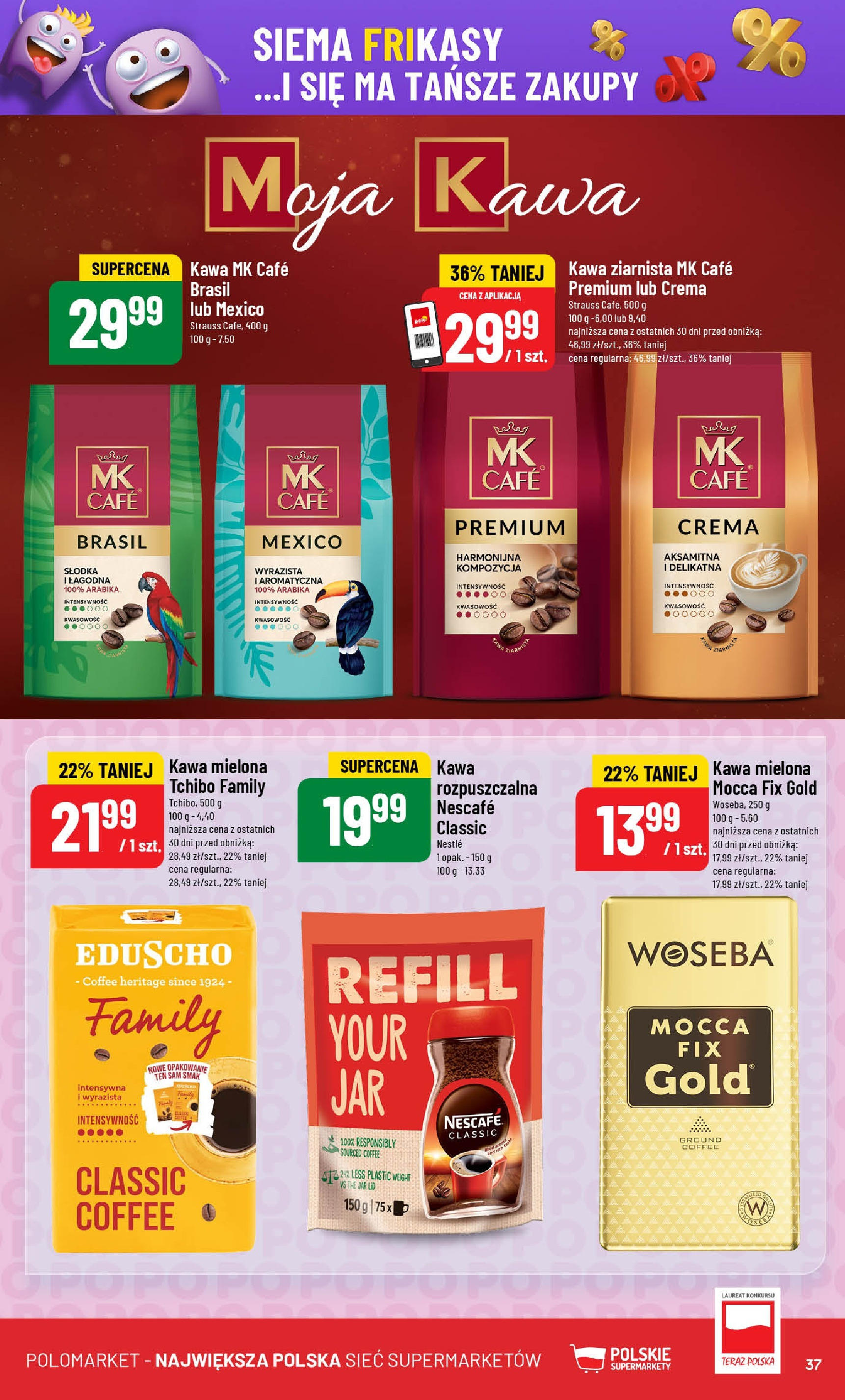 POLOmarket gazetka od jutra (16.07.2025) - Nowa PDF | Strona: 37 | Produkty: Nescafe, Kawa ziarnista, Tchibo, Kawa