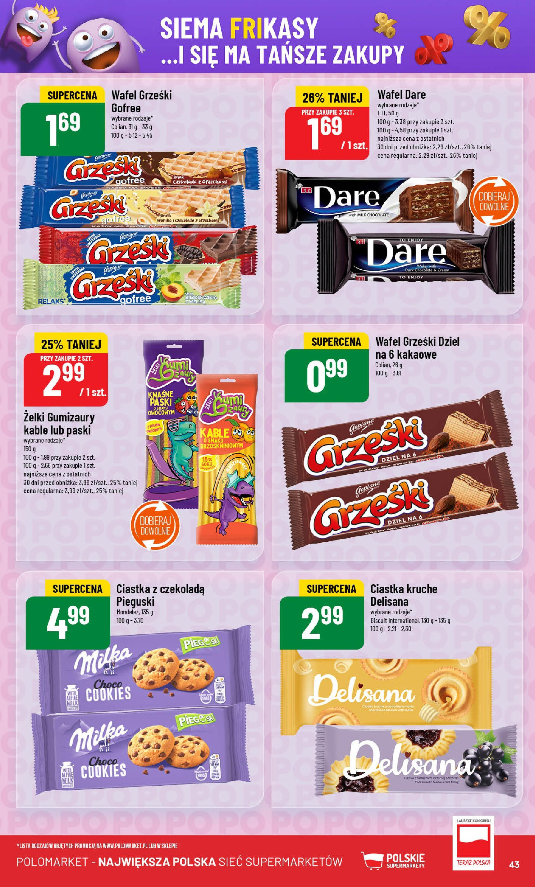 POLOmarket gazetka od jutra (16.07.2025) - Nowa PDF | Strona: 43 | Produkty: Ciastka kruche, Czekolada, Ciastka, Czekolada z orzechami