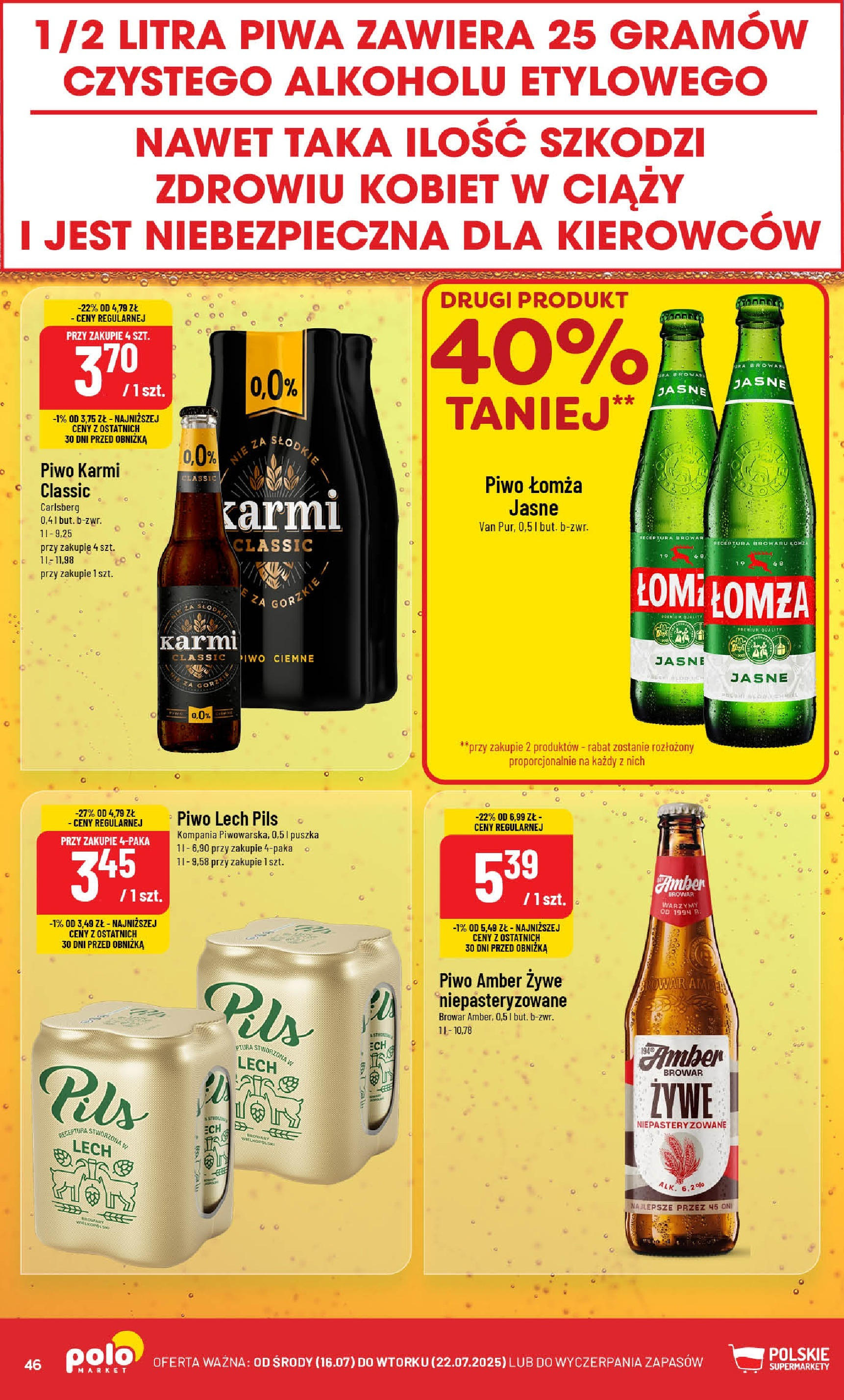 POLOmarket gazetka od jutra (16.07.2025) - Nowa PDF | Strona: 46 | Produkty: Piwo