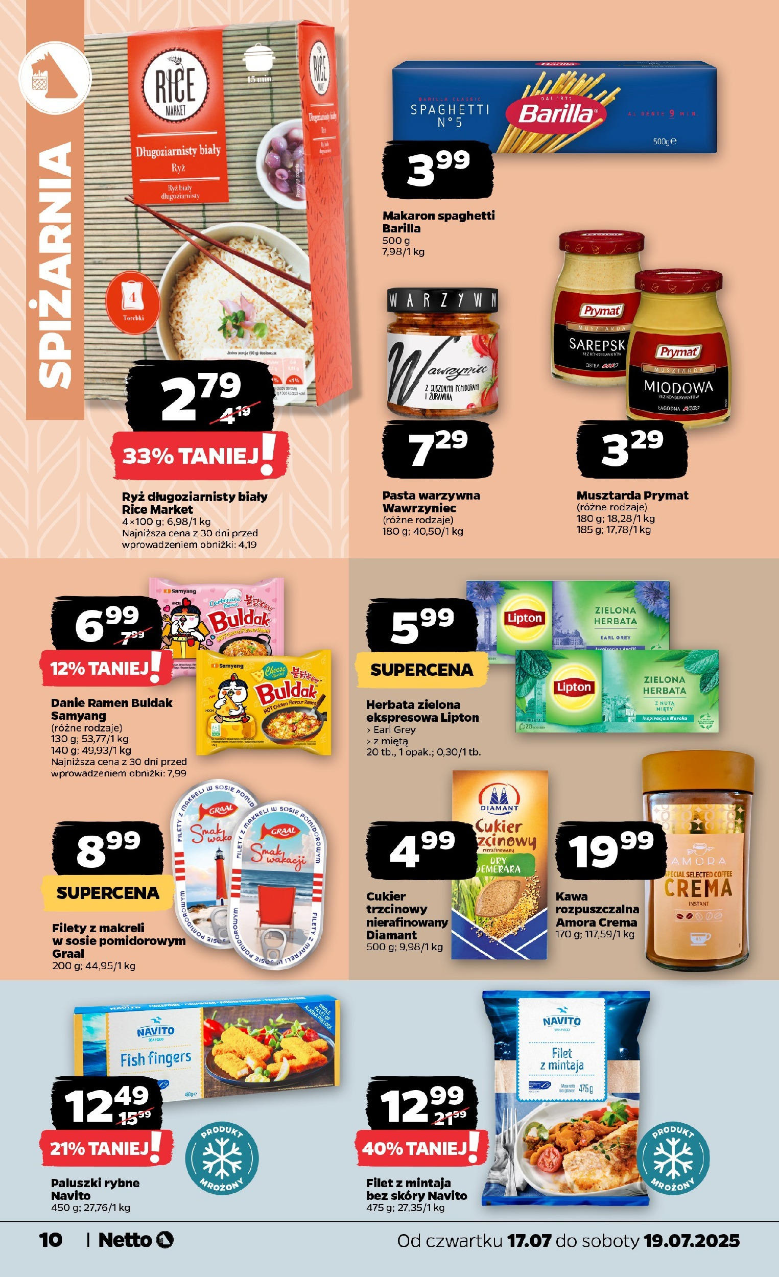 Netto gazetka - Spożywcza od 17.07.2025 - Aktualne promocje | Strona: 10 | Produkty: Herbata earl grey, Paluszki rybne, Mięta, Herbata