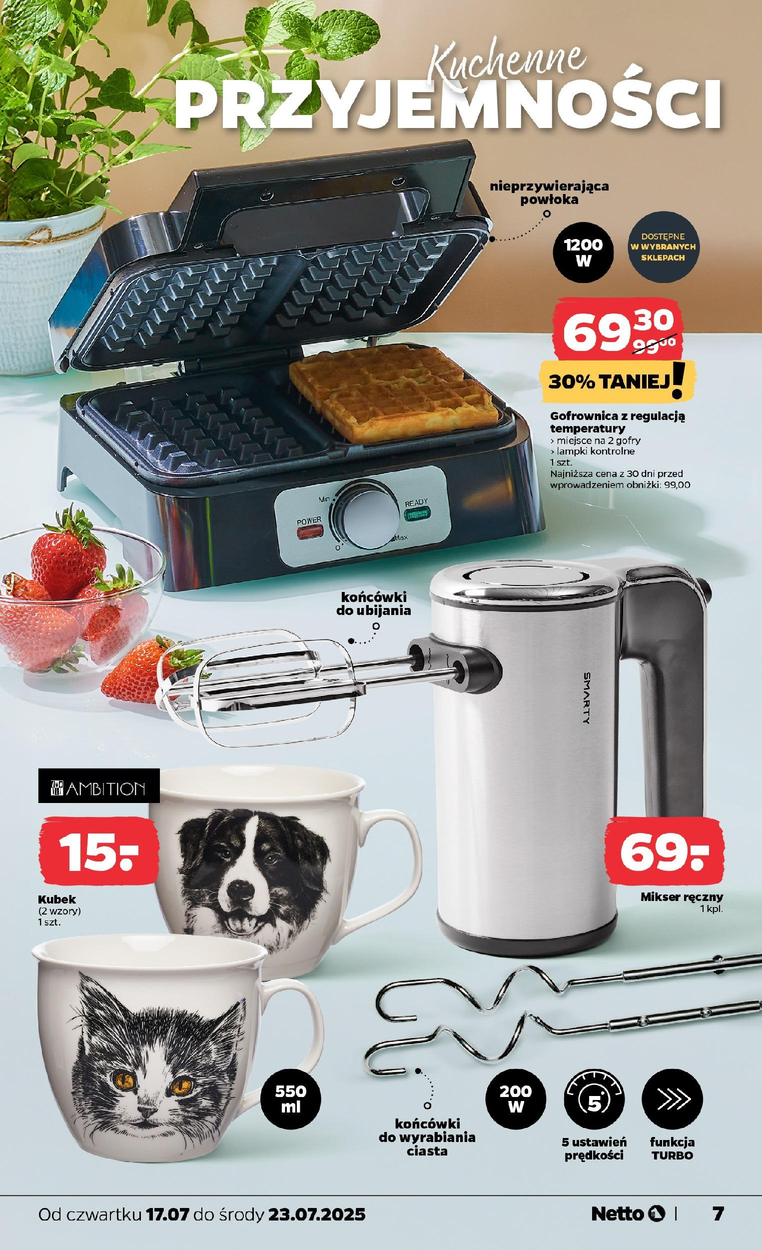 Netto gazetka - Spożywcza od 17.07.2025 - Aktualne promocje | Strona: 26 | Produkty: Lampki, Mikser, Gofrownica