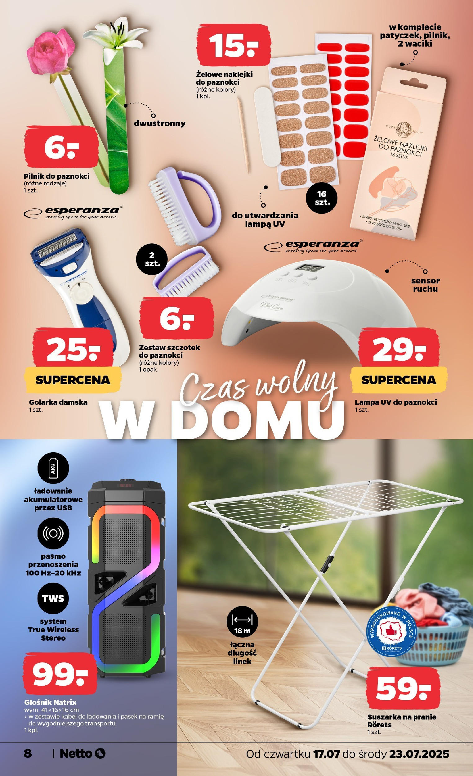 Netto gazetka - Spożywcza od 17.07.2025 - Aktualne promocje | Strona: 27 | Produkty: Suszarka na pranie, Kabel, Głośnik, Naklejki
