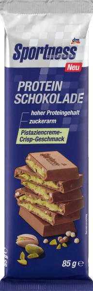 Sportness Protein Schokolade mit Pistazienfüllung und Crisp