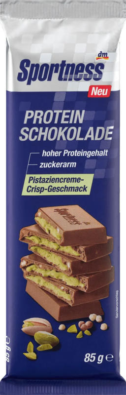 Sportness Protein Schokolade mit Pistazienfüllung und Crisp