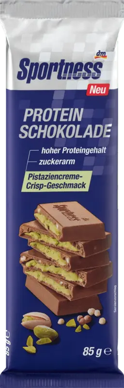Sportness Protein Schokolade mit Pistazienfüllung und Crisp