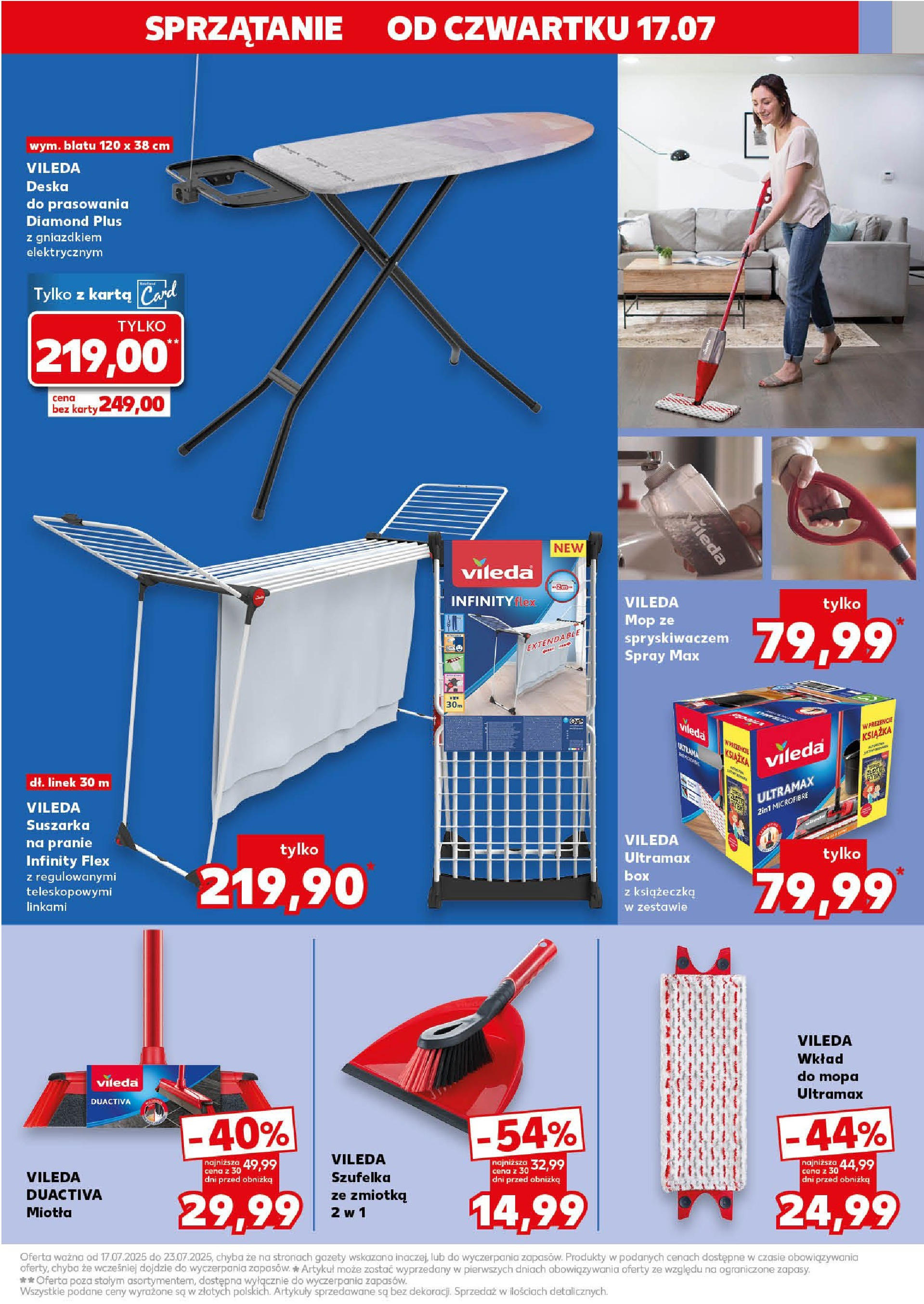 Kaufland gazetka - Mega okazje od 17.07.2025 - od jutra PDF | Strona: 5 | Produkty: Karta, Suszarka, Deska do prasowania, Vileda