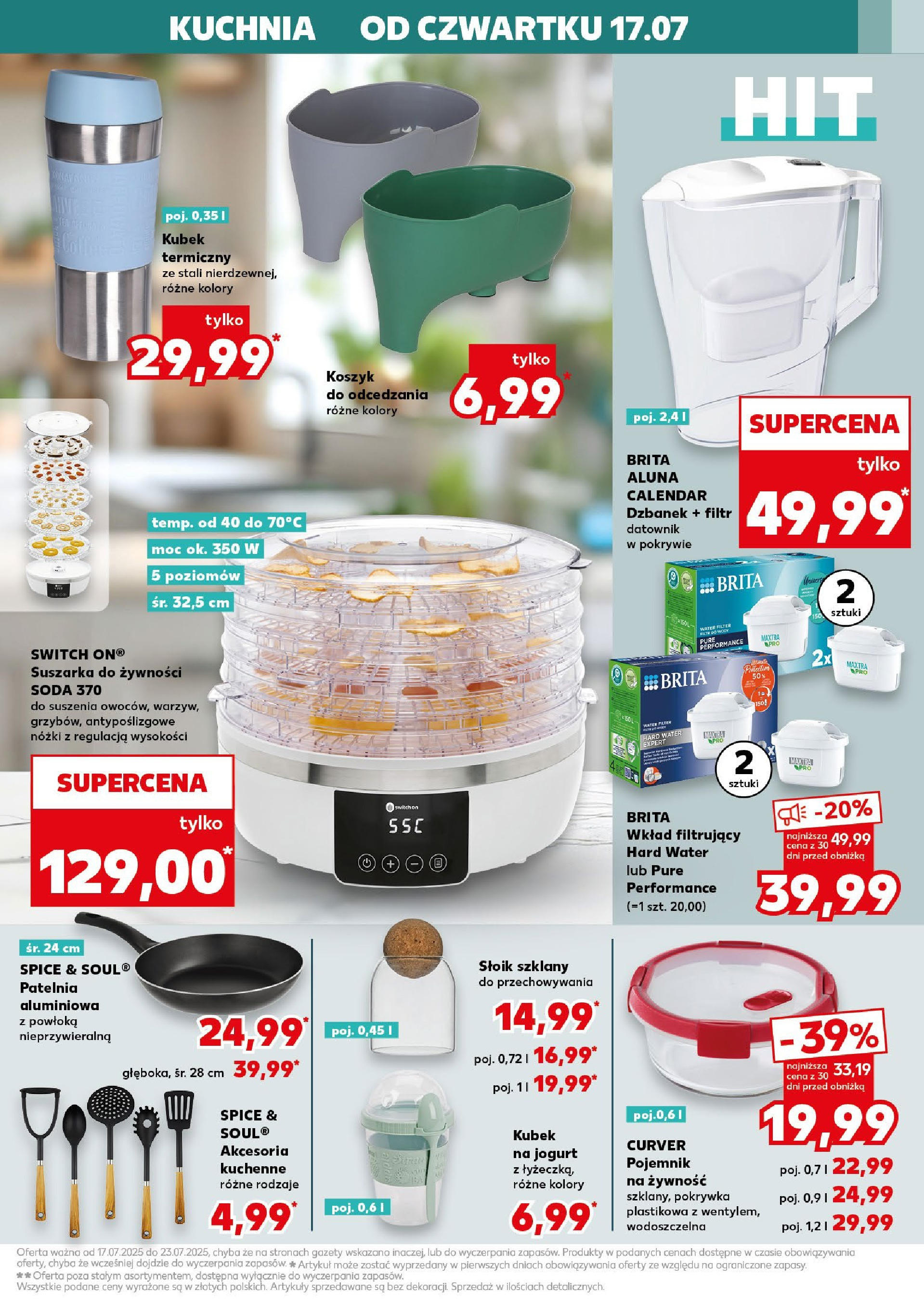 Kaufland gazetka - Mega okazje od 17.07.2025 - od jutra PDF | Strona: 9 | Produkty: Dzbanek, Suszarka, Jogurt, Patelnia