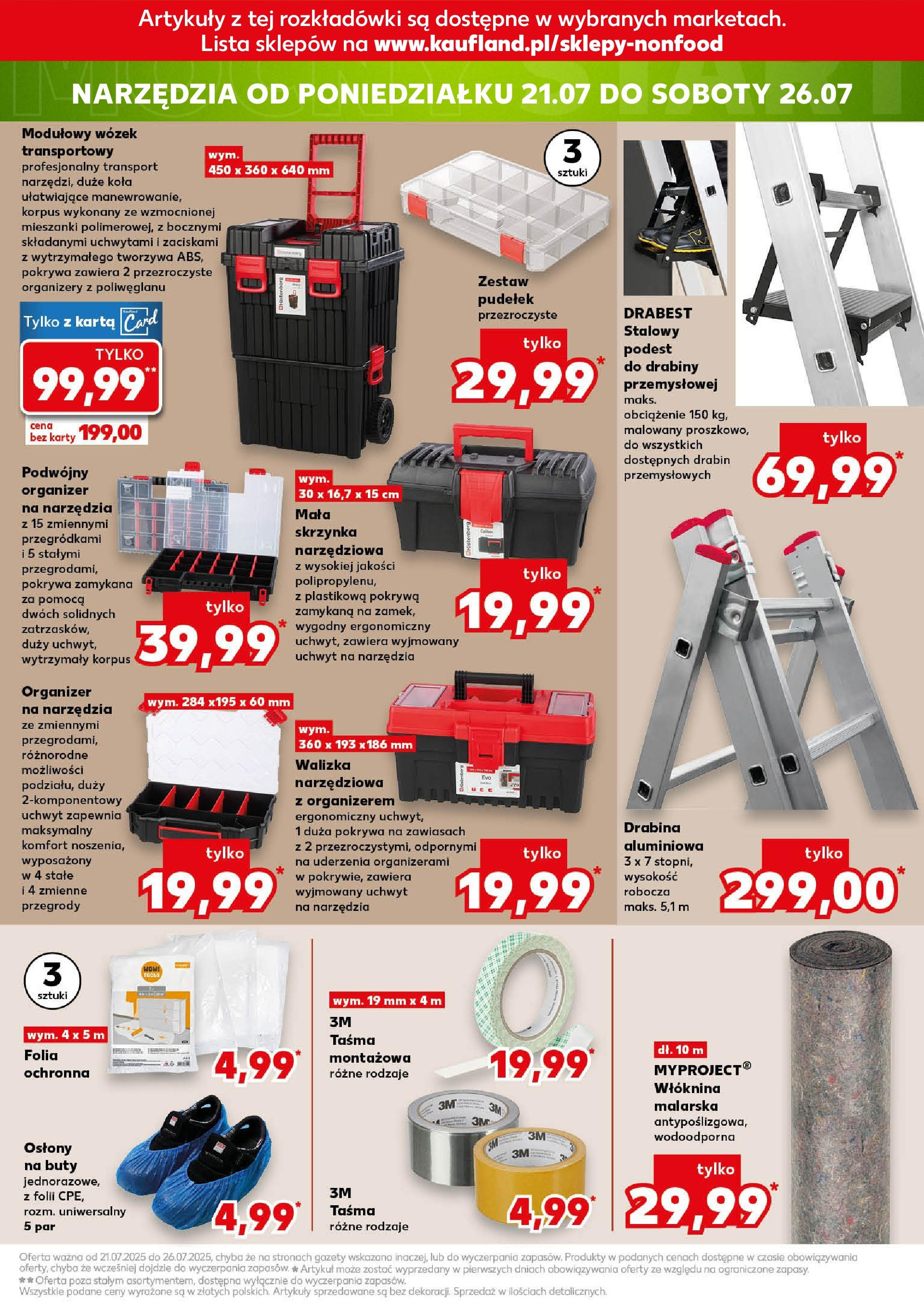 Kaufland gazetka - Mega okazje od 17.07.2025 - od jutra PDF | Strona: 19 | Produkty: Wózek transportowy, Buty, Walizka, Drabina