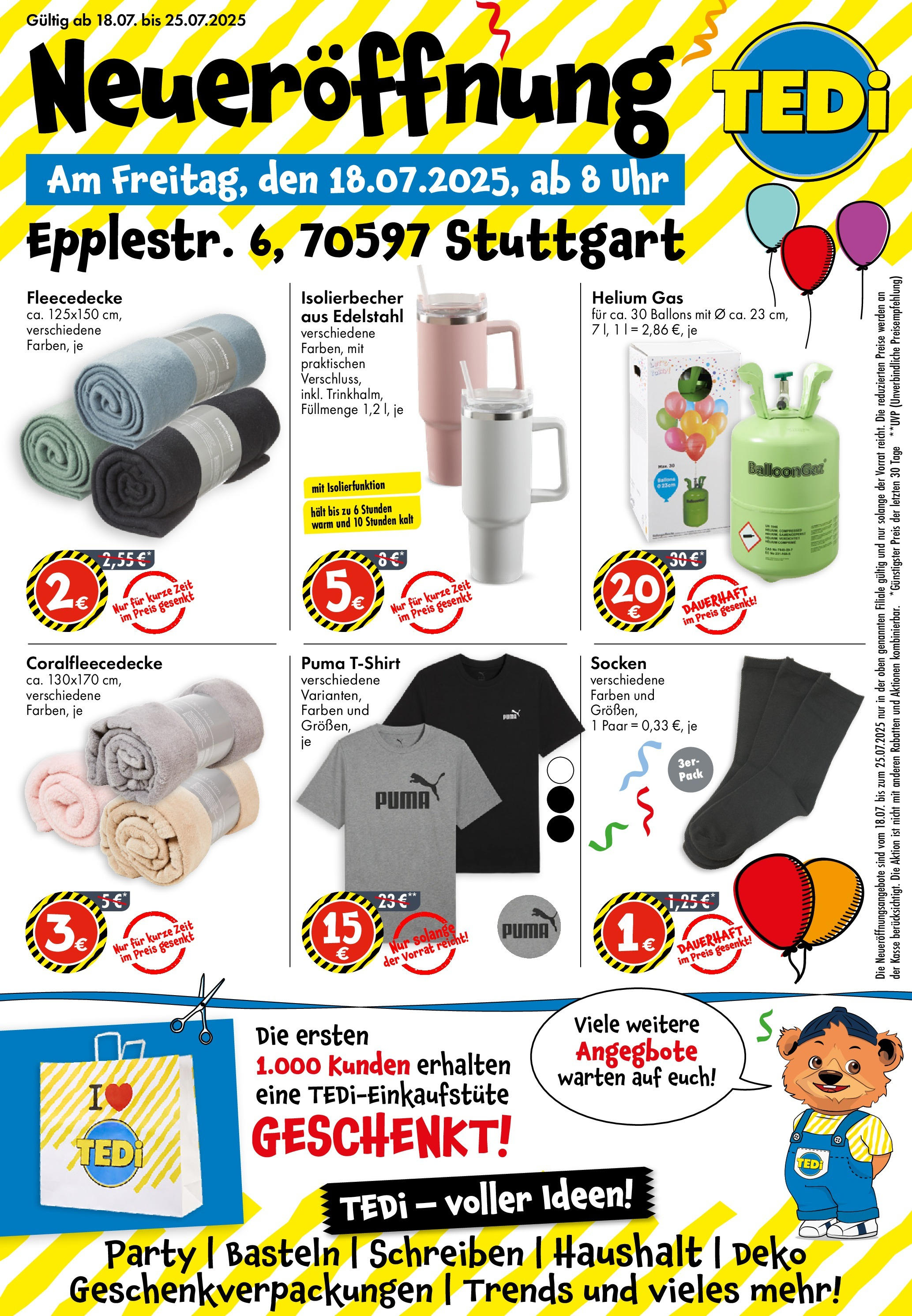TEDi - TEDi Neueröffnung in Stuttgart (ab 14.07.2025) zum Blättern | Seite: 1 | Produkte: Socken, Uhr