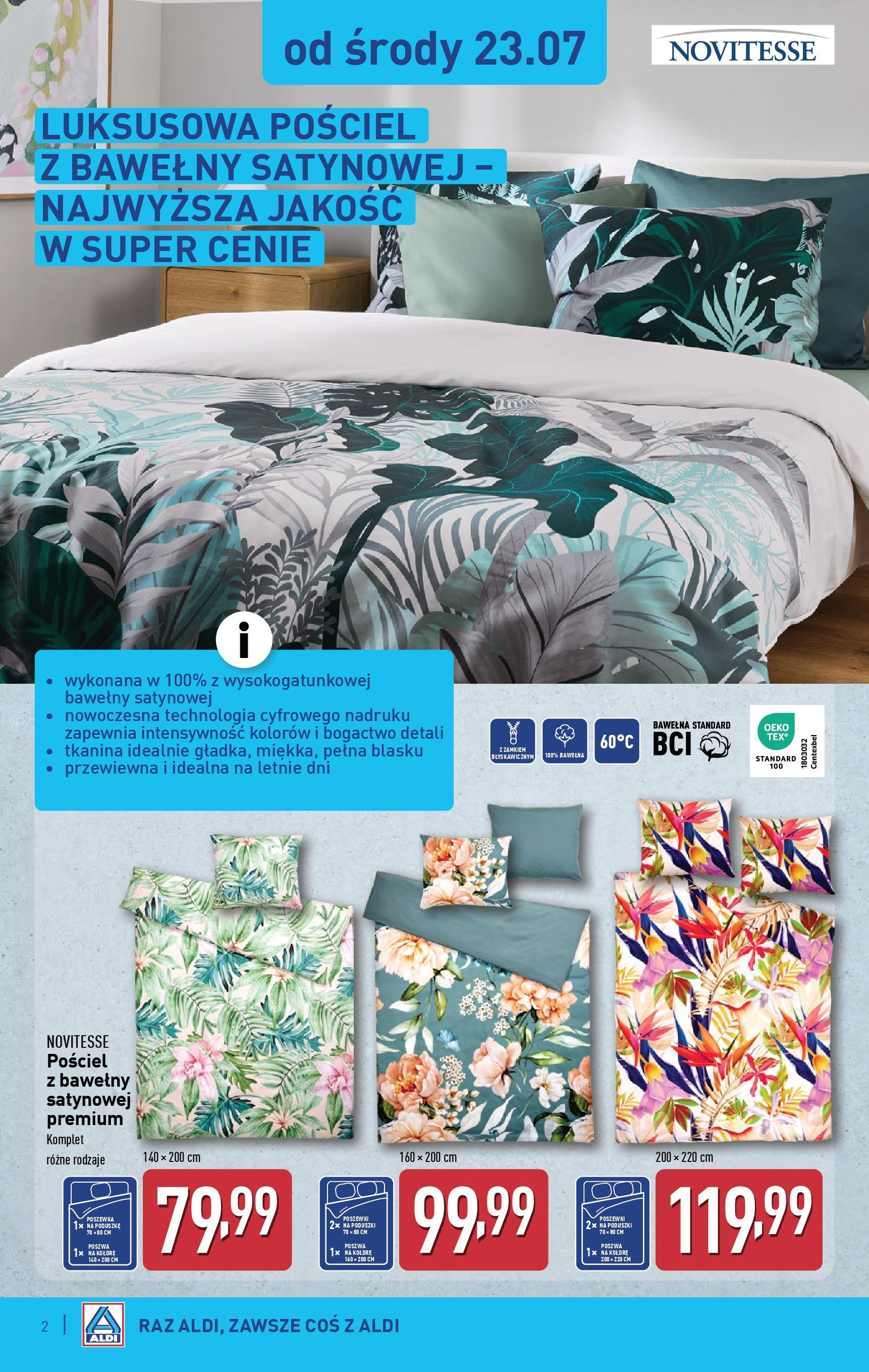 Aldi Gazetka - Hity od Środy i od Soboty od 23.07.2025 - Ulotka PDF, promocje | Strona: 2 | Produkty: Pościel