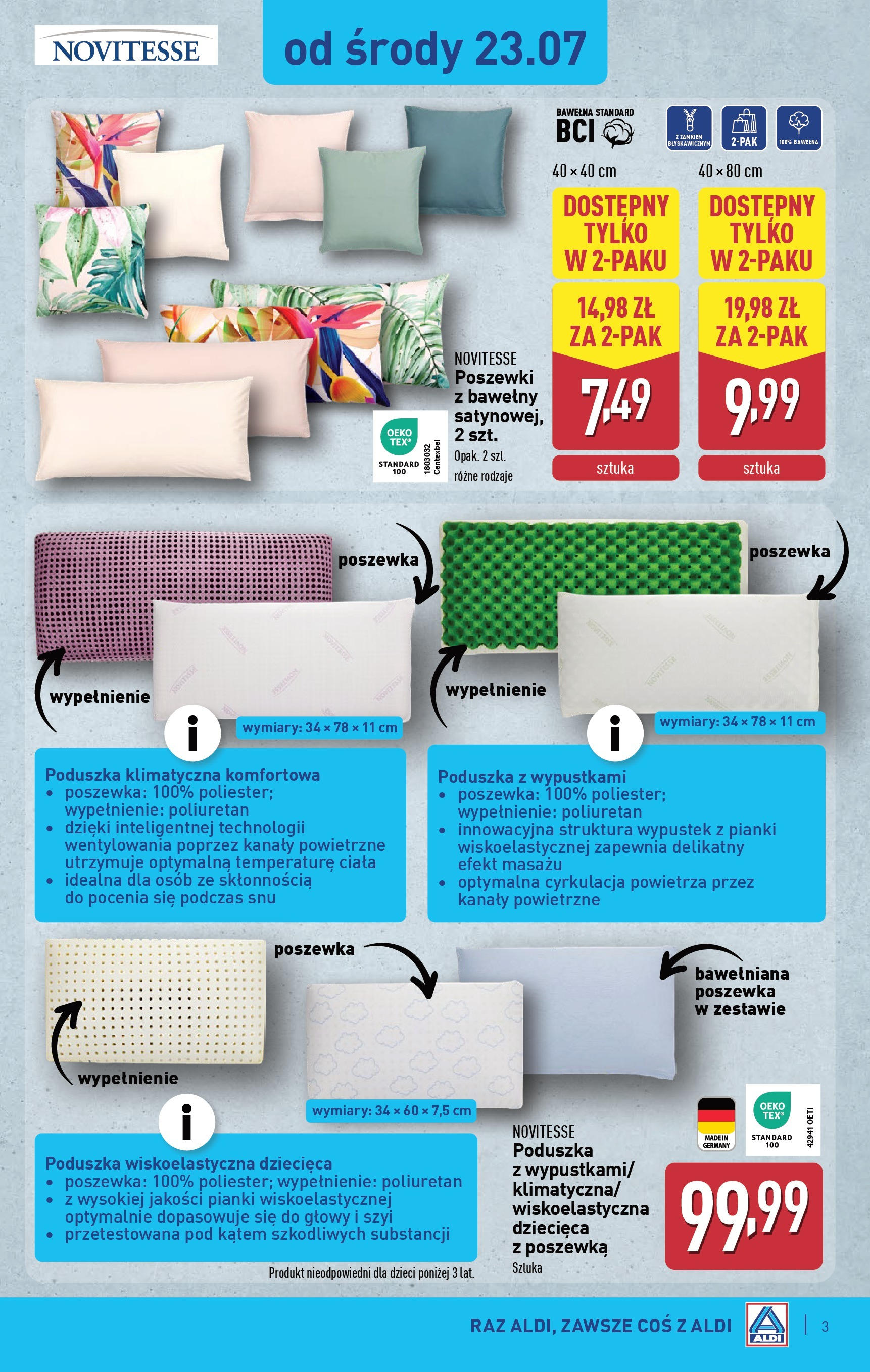 Aldi Gazetka - Hity od Środy i od Soboty od 23.07.2025 - Ulotka PDF, promocje | Strona: 3 | Produkty: Poduszka, Pianki