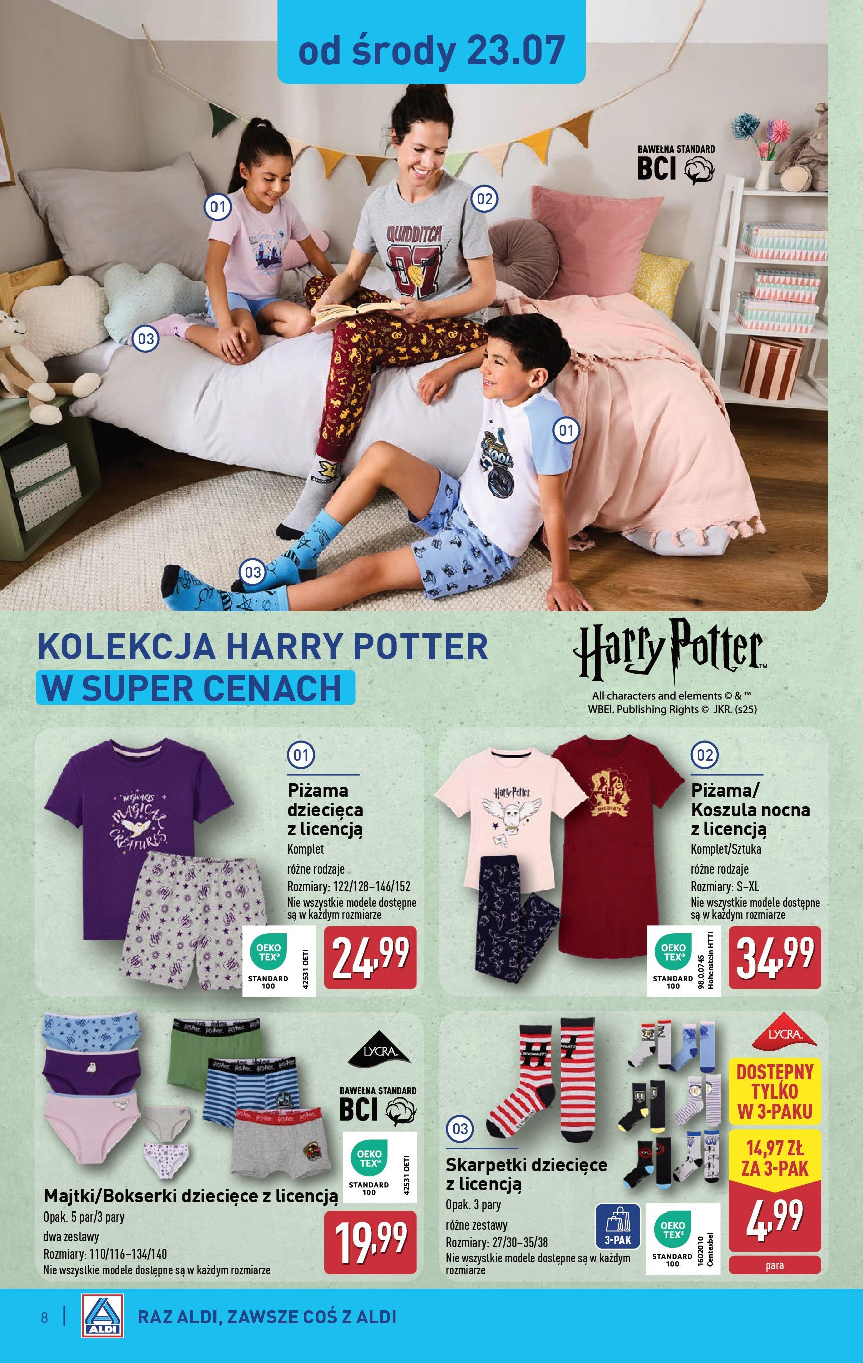 Aldi Gazetka - Hity od Środy i od Soboty od 23.07.2025 - Ulotka PDF, promocje | Strona: 8 | Produkty: Koszula, Piżama, Skarpetki