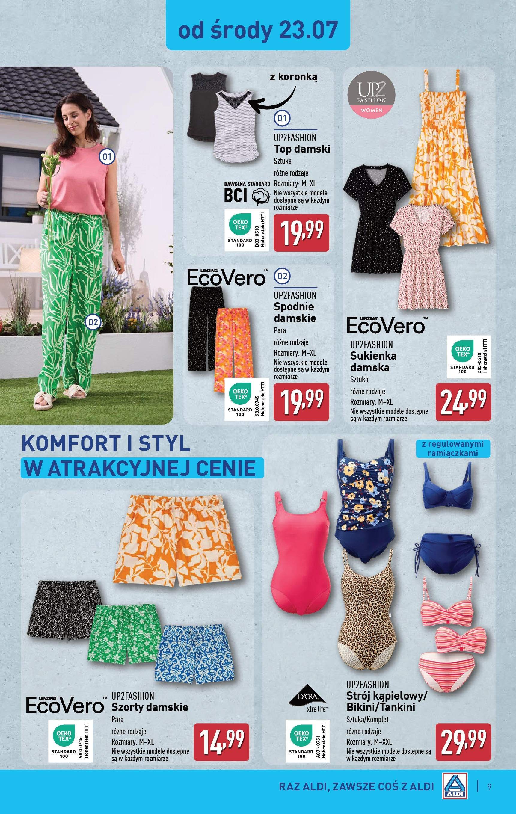 Aldi Gazetka - Hity od Środy i od Soboty od 23.07.2025 - Ulotka PDF, promocje | Strona: 9 | Produkty: Szorty, Top, Spodnie, Sukienka