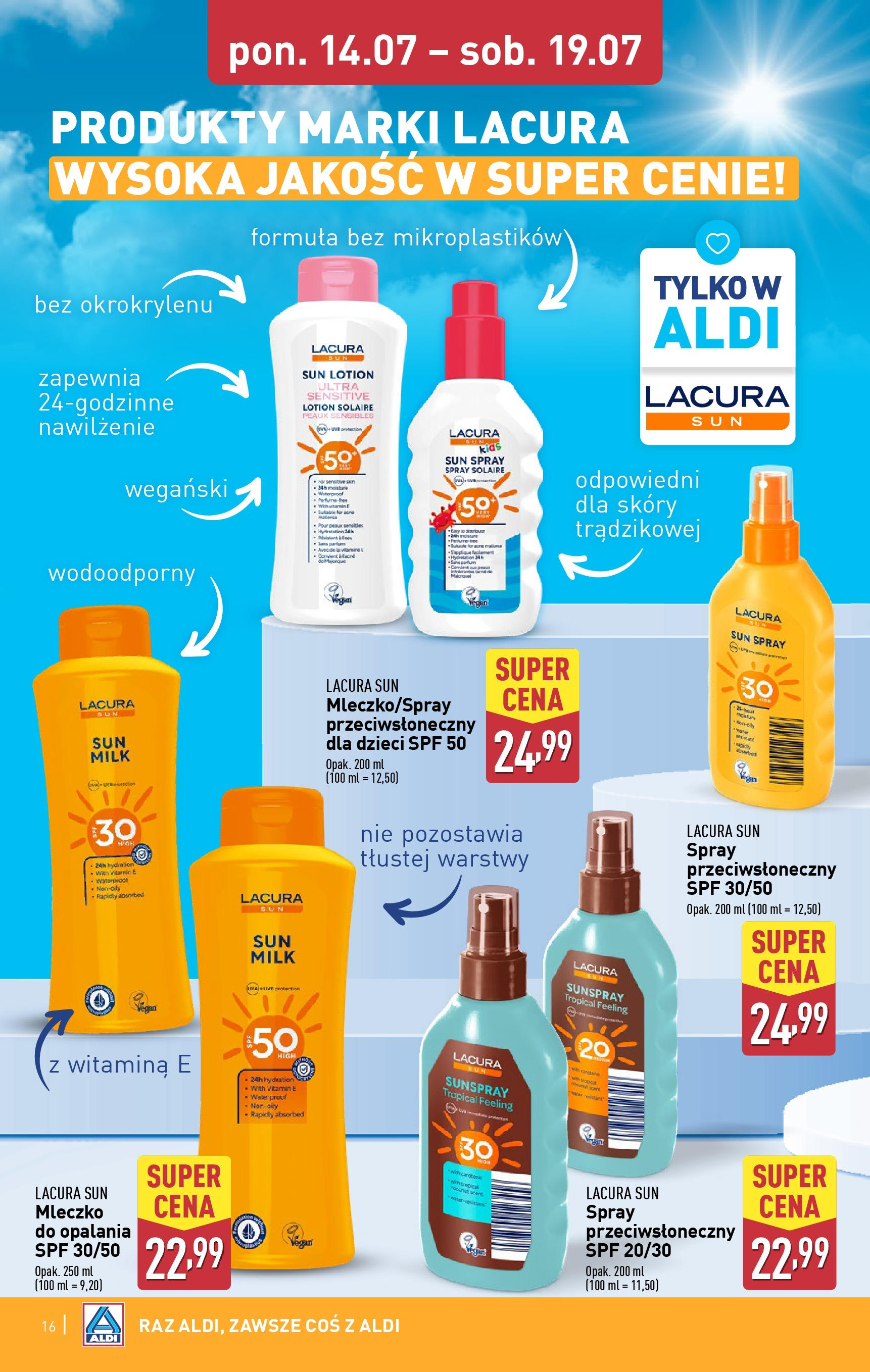Aldi Gazetka od 14.07.2025 - Ulotka PDF, promocje | Strona: 16 | Produkty: Lotion