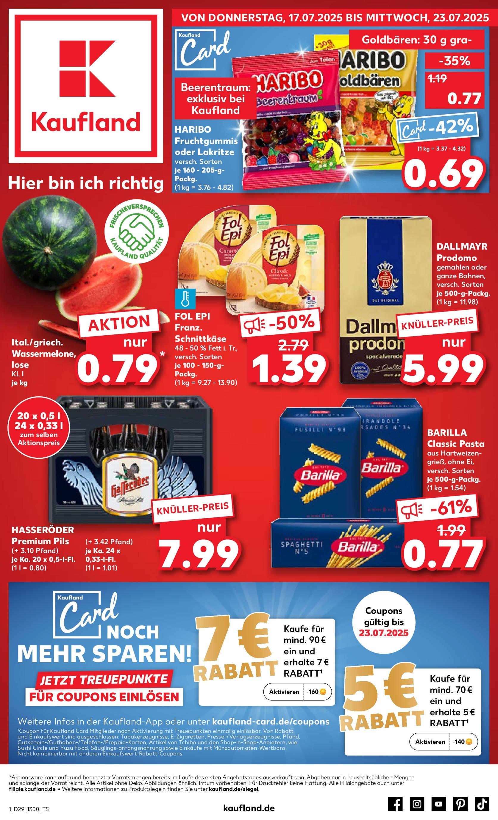 Prospekt Kaufland ab 16.07.2025 » Angebote Online zum Blättern | Seite: 1 | Produkte: Haribo, Pils, Dallmayr, Dallmayr prodomo
