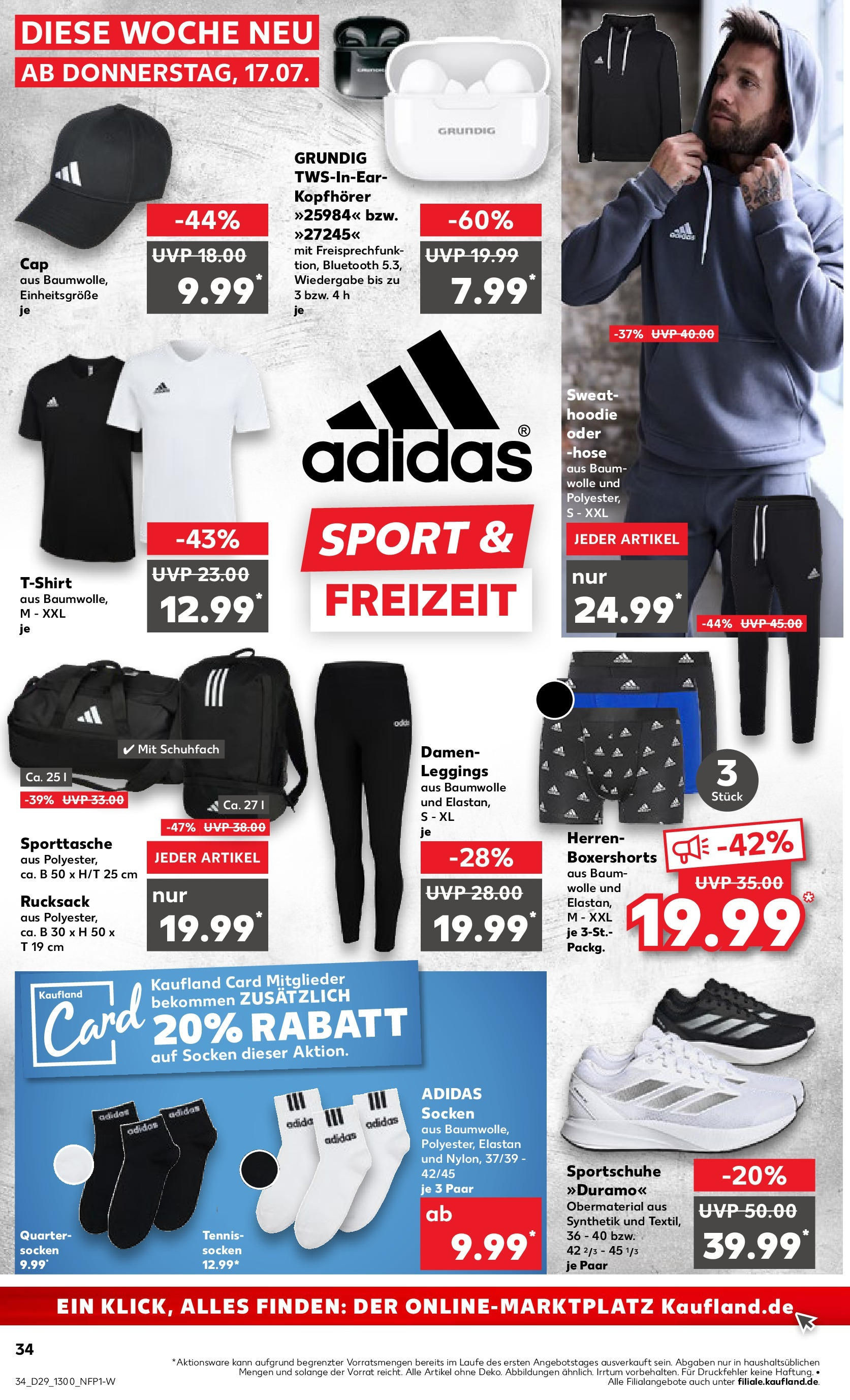 Prospekt Kaufland ab 16.07.2025 » Angebote Online zum Blättern | Seite: 34 | Produkte: Hoodie, Leggings, Boxer, Kopfhörer