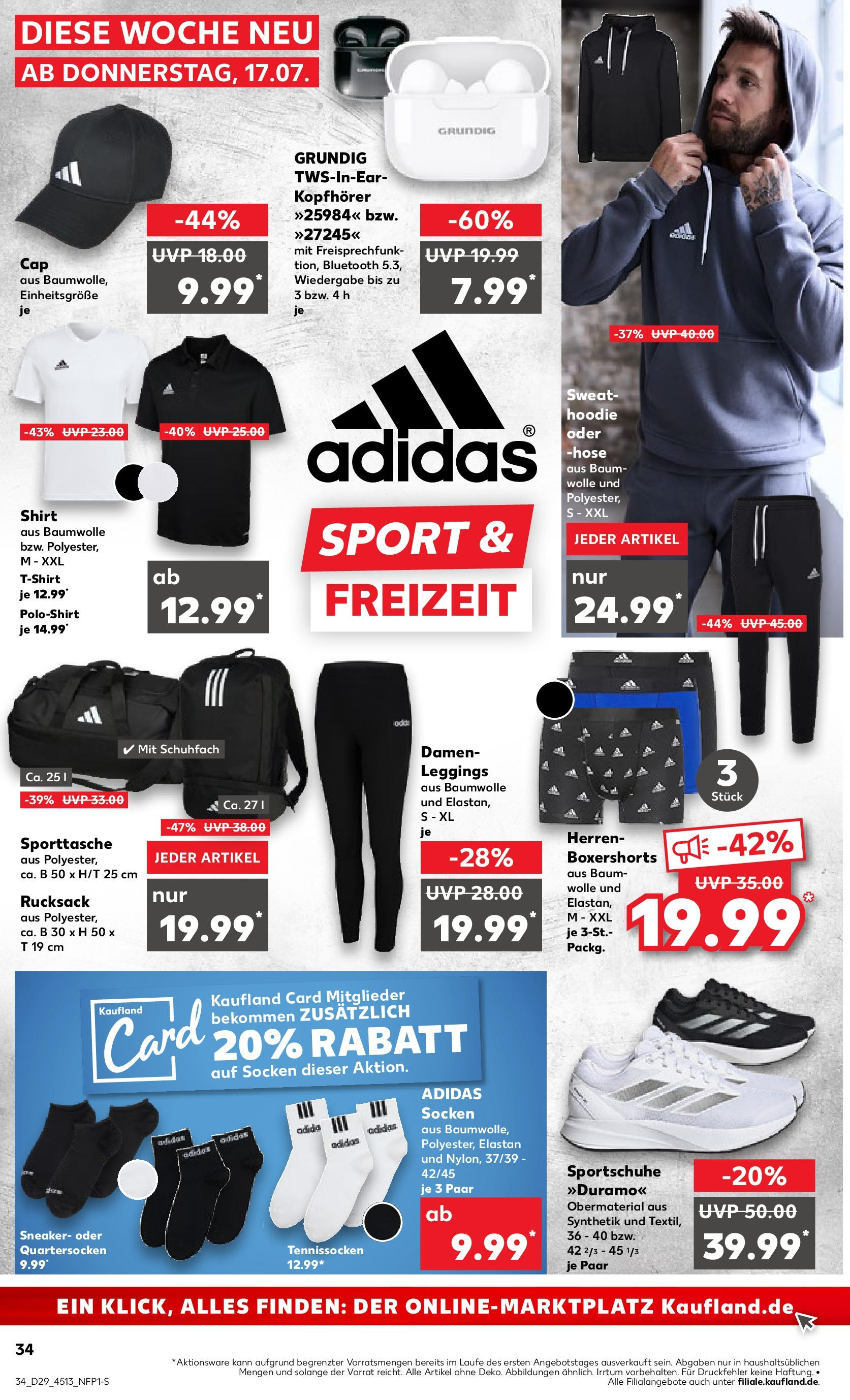 Prospekt Kaufland ab 16.07.2025 » Angebote Online zum Blättern | Seite: 34 | Produkte: Shirt, Leggings, Rucksack, Kopfhörer