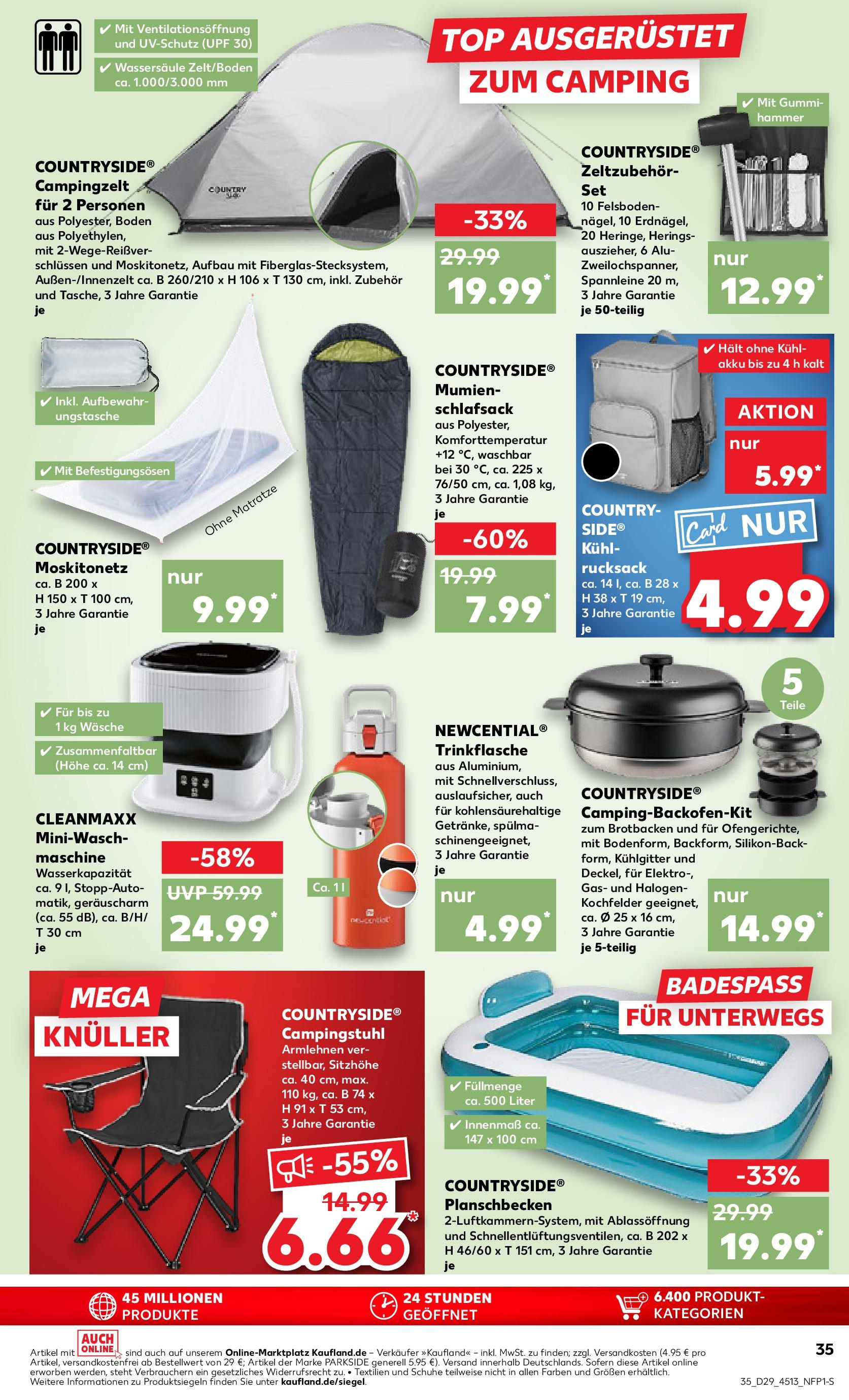 Prospekt Kaufland ab 16.07.2025 » Angebote Online zum Blättern | Seite: 35 | Produkte: Top, Matratze, Schlafsack, Rucksack